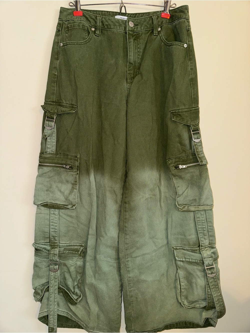 Unbranded Olive Green Cargo Wide-Leg Men’s Pants